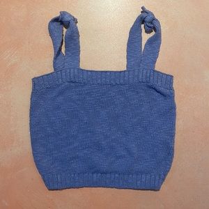 Nordstrom BP. Knit Sleeveless Casual Tank Crop Top with Knot Detail - XXS